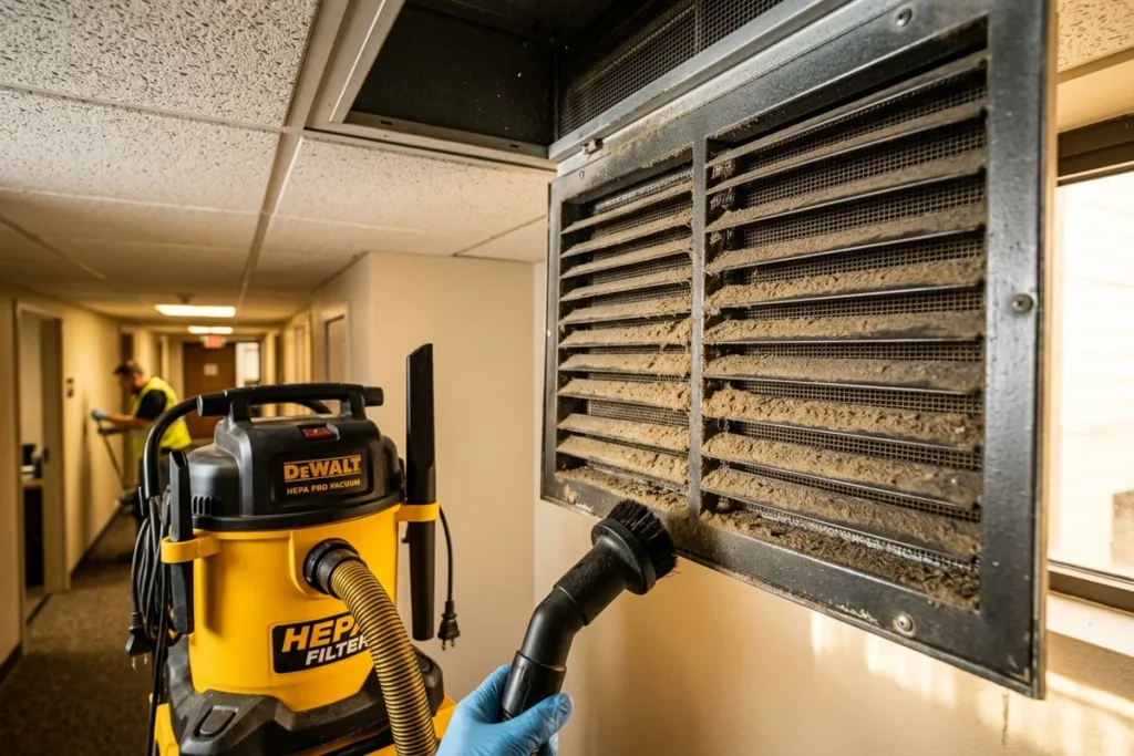 cleaning HVAC vents