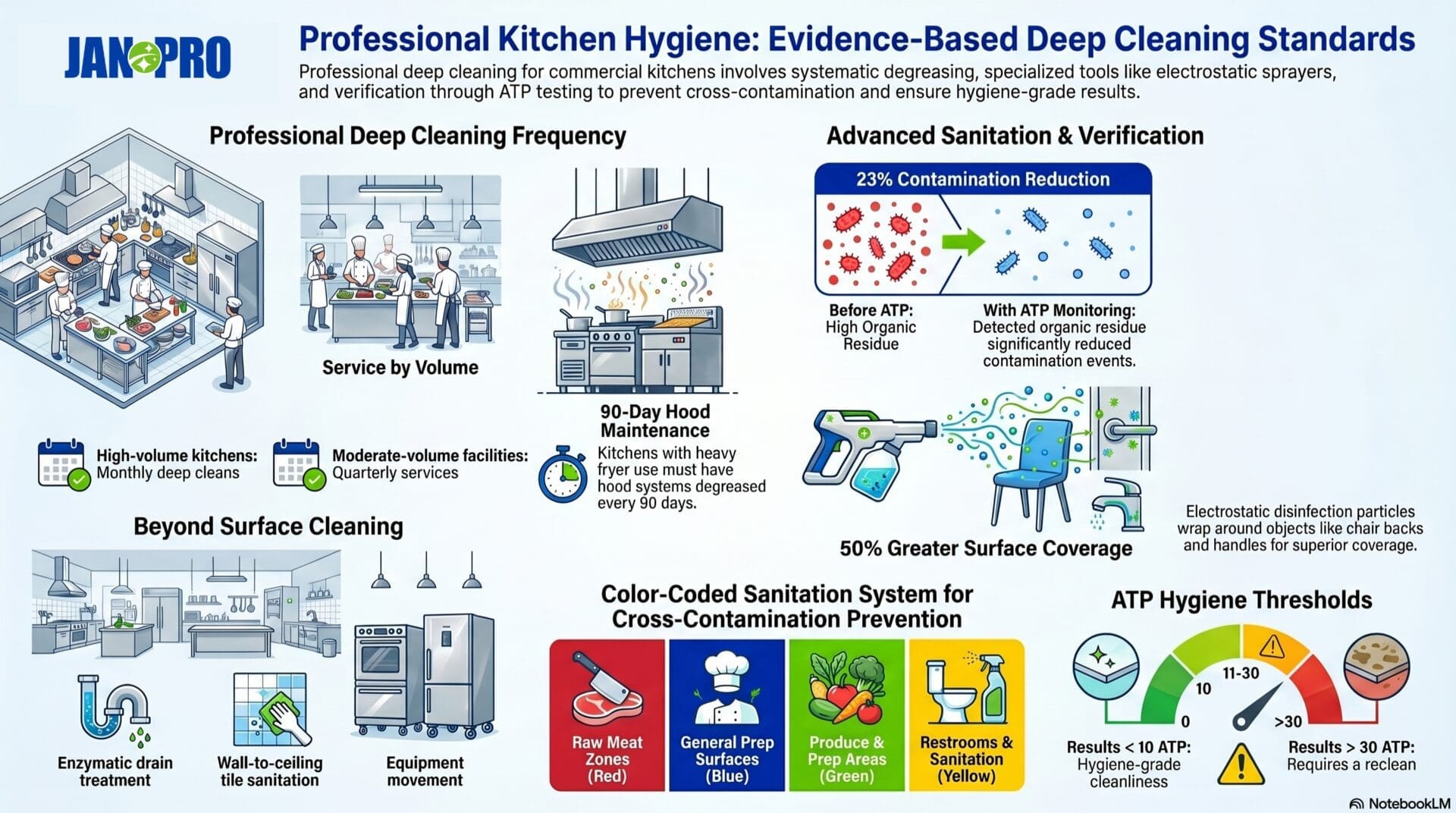 kitchen cleaning standards jan-pro infographic