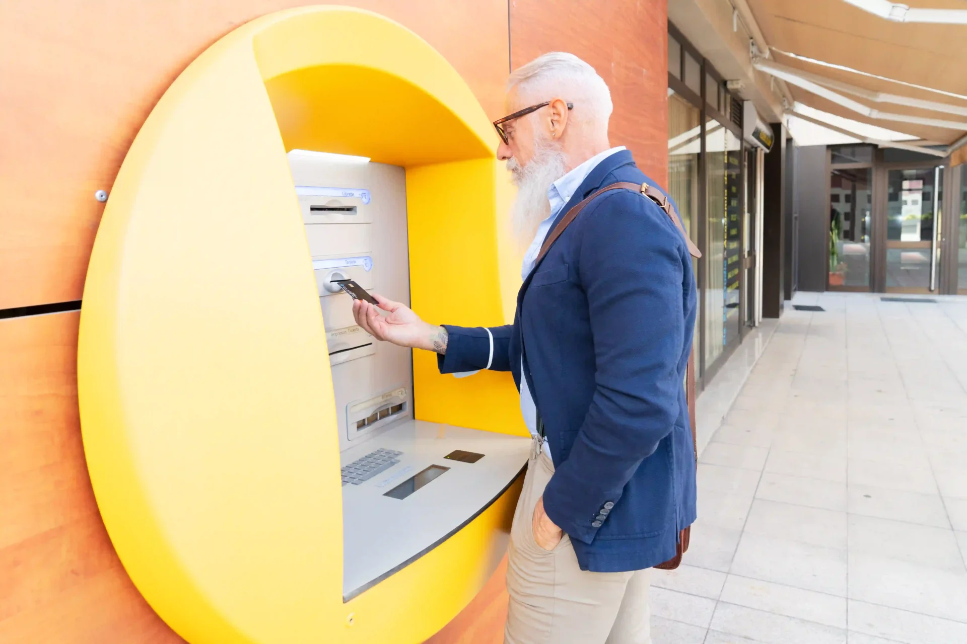 bank-cleaning-priorities person using an ATM