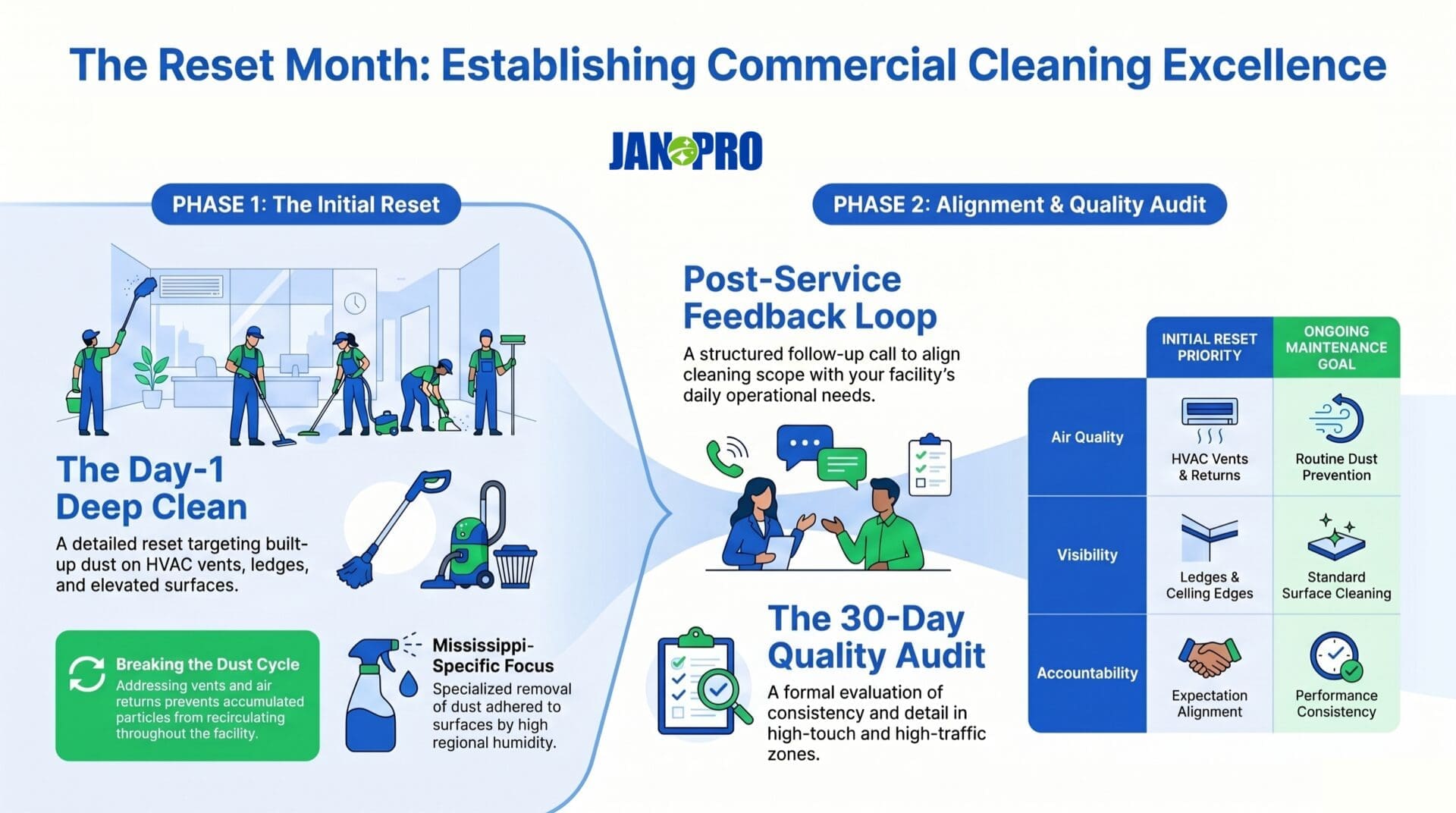 commercial cleaning stages jan-pro mississippi infographic